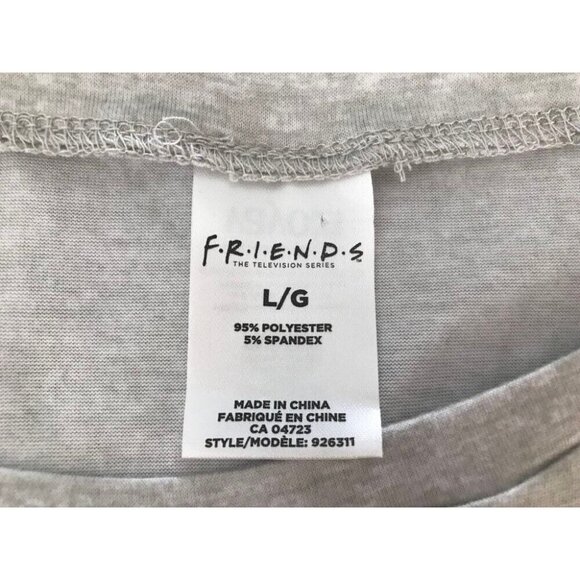 FRIENDS Long Sleeve Tee Shirt Womens Size Large Gray TV Show Series NWT - Picture 6 of 8
